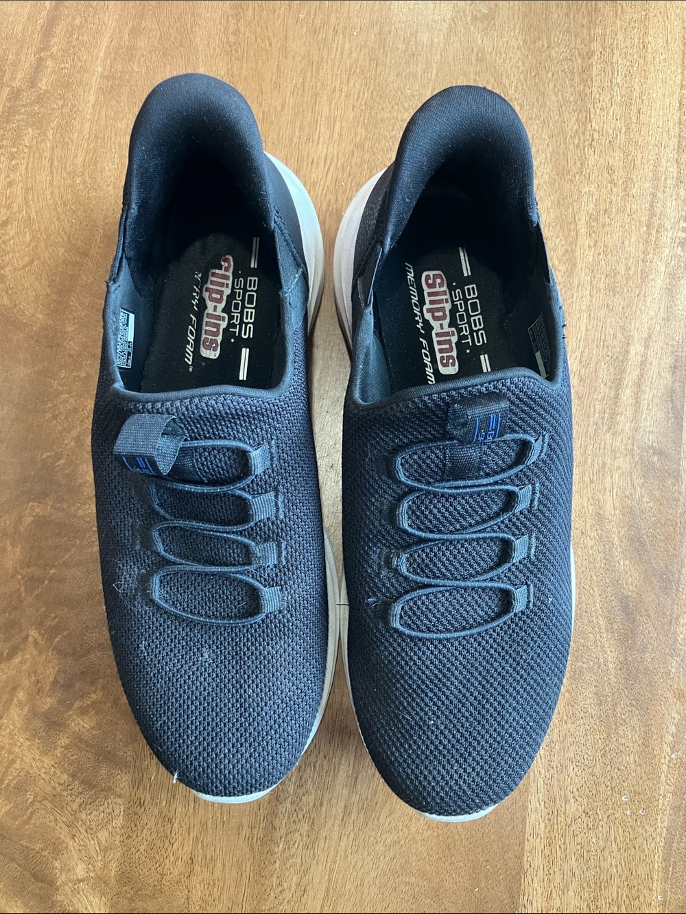 Skechers BOBS Sport Slip-On Sneakers - Black with White Sole